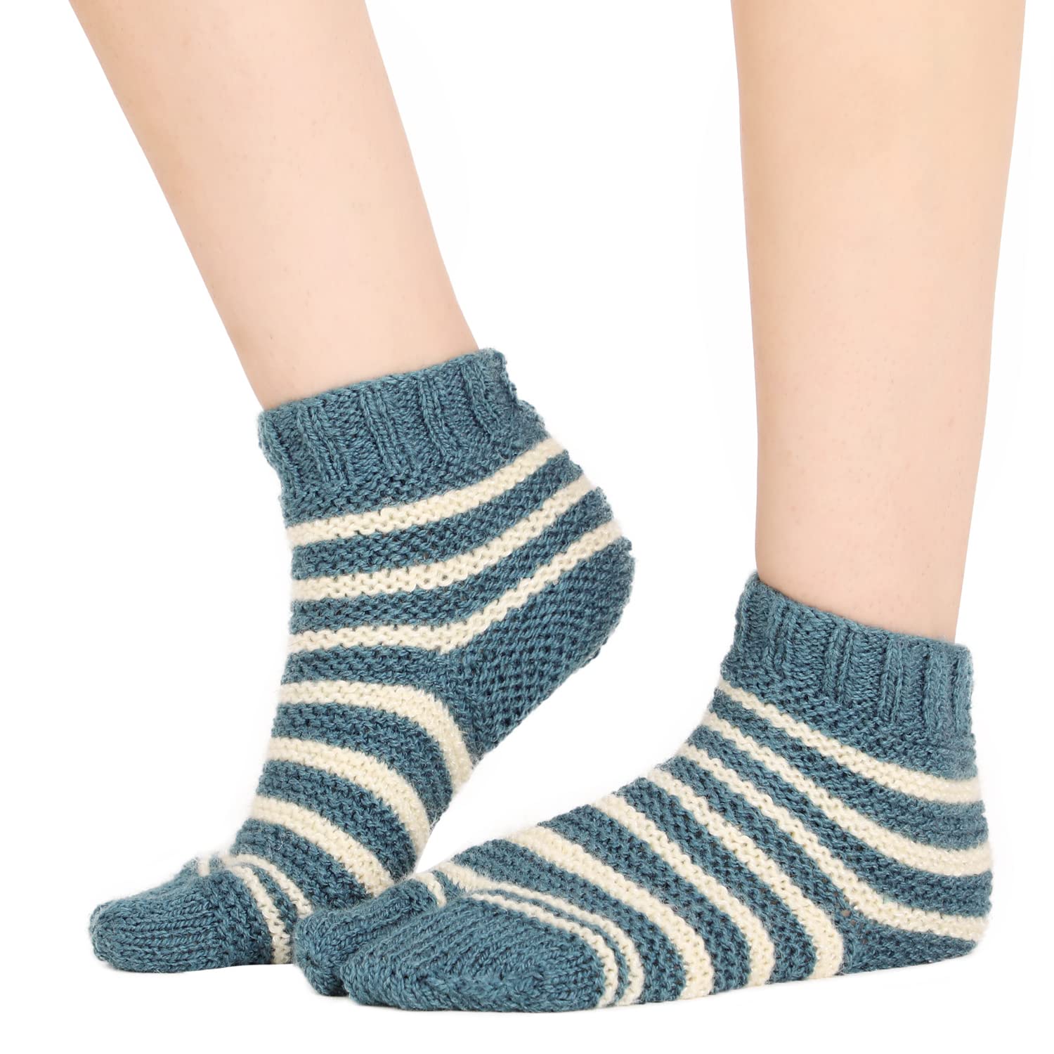 Striped Knitted Thermal Thumb Socks-image-10
