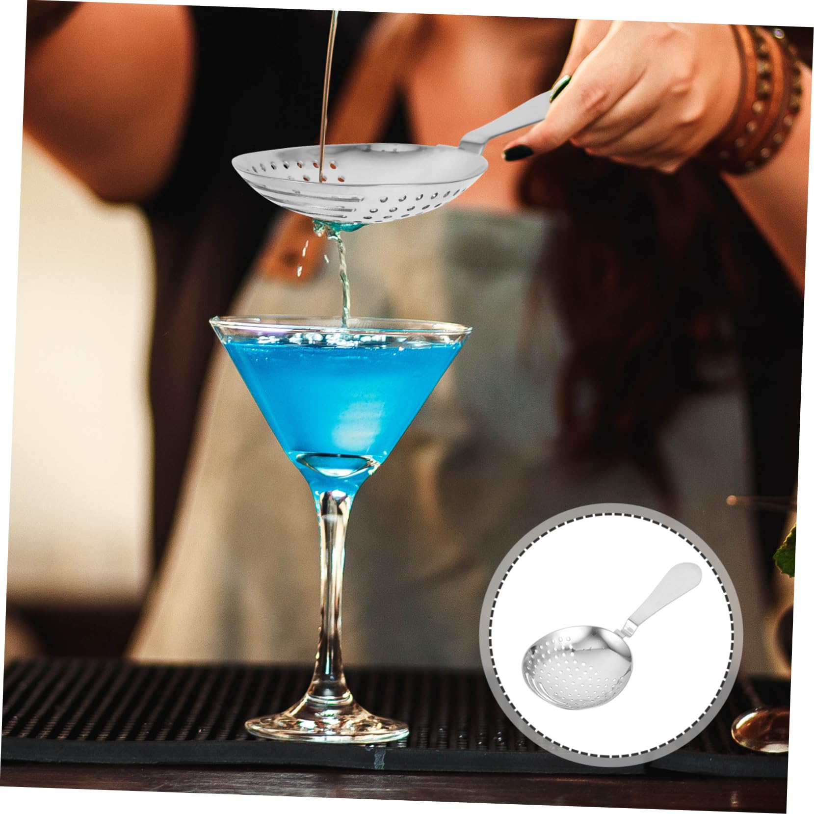 OUNONA 3 Piezas Colador de Cócteles Portátil Inoxidable Hielo y Ingredientes Coctelería Bar y Uso Doméstico
