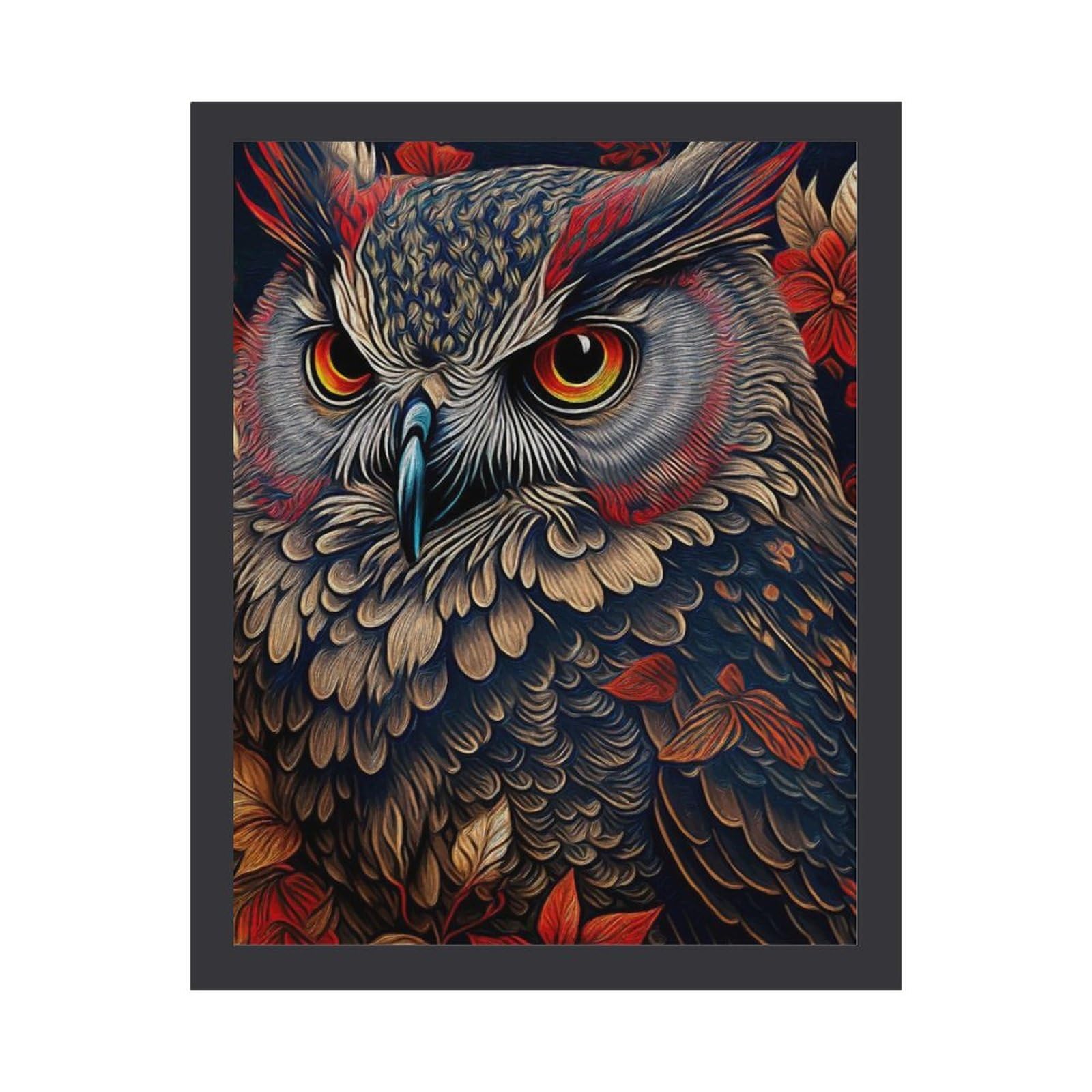 Amazon.co.jp: フクロウ 絵画 絵 漆風 タトゥーの図 アート