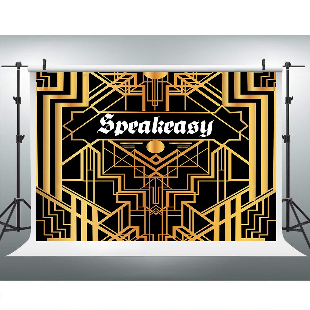 Golden Speakeasy Retro Party Photography Backdrop, 9x6FT, Underground Pub Bar Speakeasy Background, Photo Booth Studio Props LYLU459