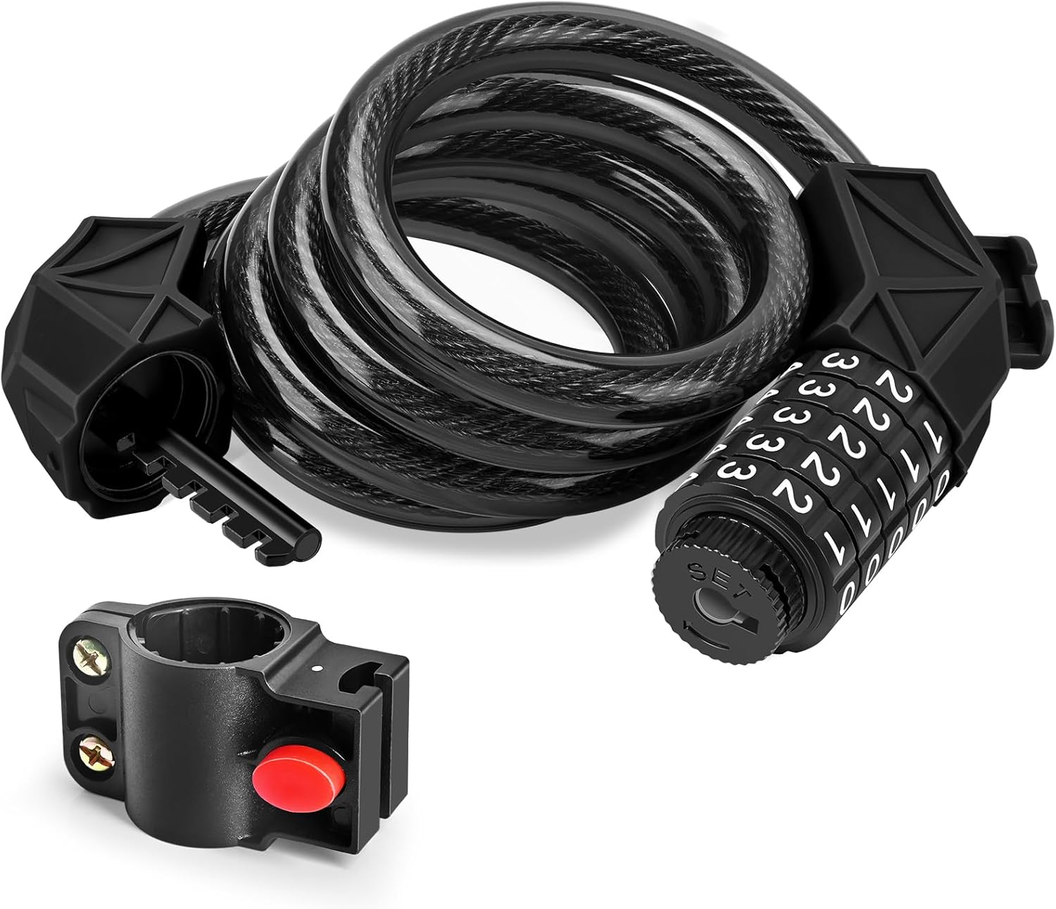 CORYIN Bike Lock 5 Digit Password Cable Locks 120CM Bicycle Lock High