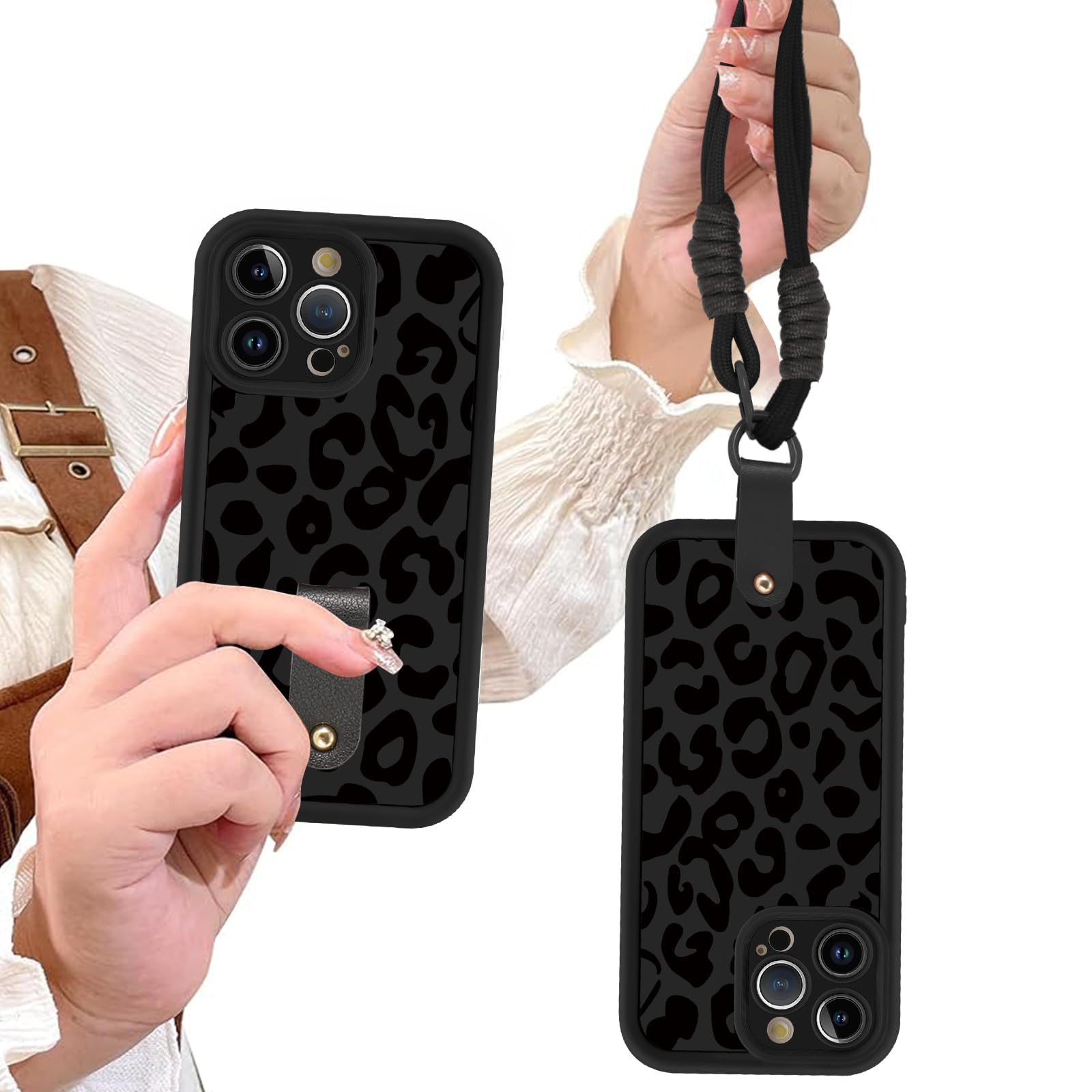 Yoedge Cover con Cordino Orologi per iPhone 12 Fiori, Aesthetic Leopardato Disegni, Morbido Silicone Custodia Antiurto Case con Tracolla Collana per catena iPhone12 6,1,Conchiglie Frutti