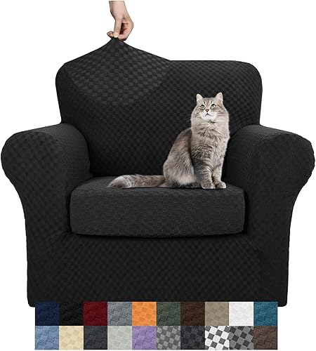 YEMYHOM Últimas fundas de silla a cuadros para sala de estar, fundas de silla gruesas de alta elasticidad con brazos, protector elástico YEMYHOM Últimas fundas de silla a cuadros para sala de estar, fundas de silla gruesas de alta elasticidad con brazos, protector elástico