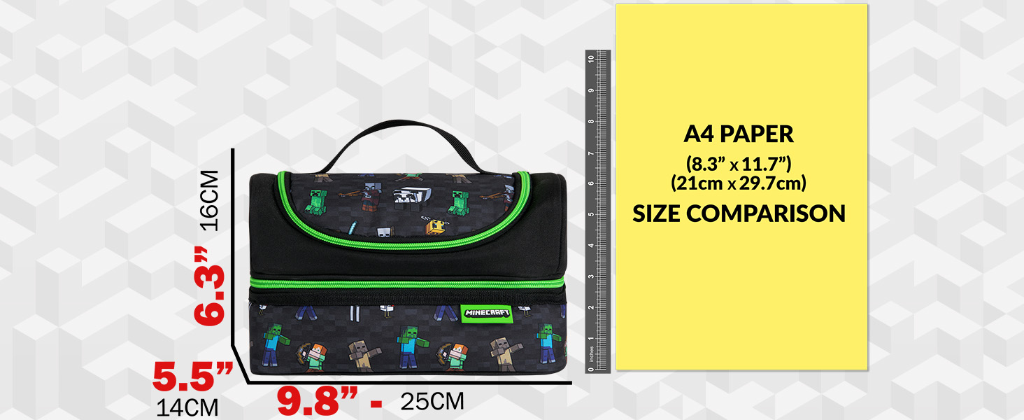 Amazon.com: Minecraft Insulated Lunch Bag for Kids Creeper Lunchbox for  Boys School Supplies Food Carrier Snacks Picnic Beach Days Travel Gamer  Gifts for Kids (Black) : Home & Kitchen