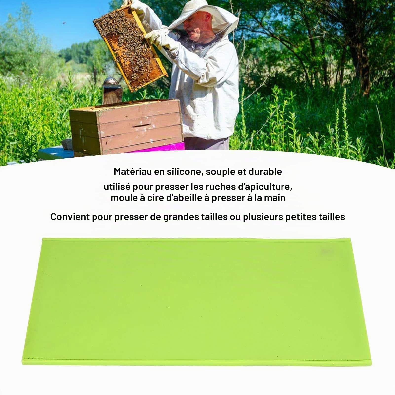 Moule à Cire d'Abeille, 2 Pièces pour Apiculture, Plaques de Gaufrage pour Fabrication de Rayons de Miel
