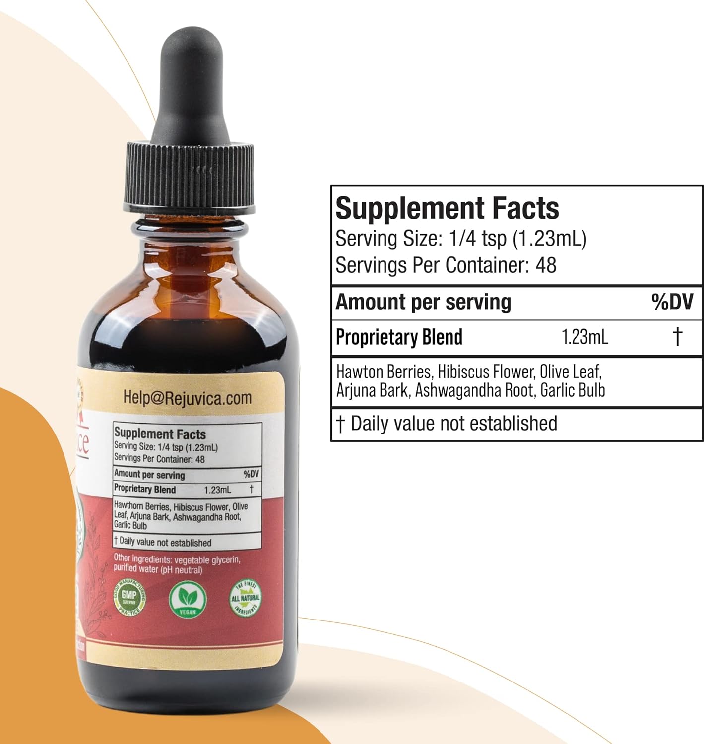 Rejuvica Health CardioVance - Heart Support Supplement - Liquid Delivery for Better Absorption - Hawthorne, Hibiscus, Arjuna, Olive Leaf & More!