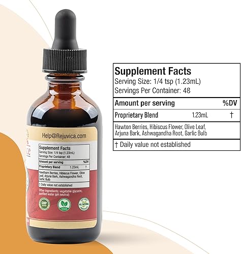 Miniatura 6 de Rejuvica Health CardioVance - Suplemento de apoyo cardíaco - Entrega líquida para una mejor absorción - Espino, hibisco, arjuna, hoja de olivo y