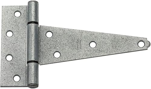 National Hardware N129-452 V286 Bisagras en T extra pesadas en galvanizadas, paquete de 2, 6 pulgadas