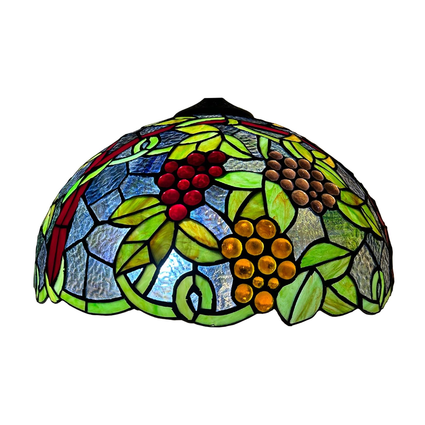 SaryEdge Grape Tiffany Lamp Shade Replacement, Only 16X9 Inch Stained Glass Lampshades, Suitable for Table Lamp Floor Lamp Hanging Pendant lamp Ceiling Light，，