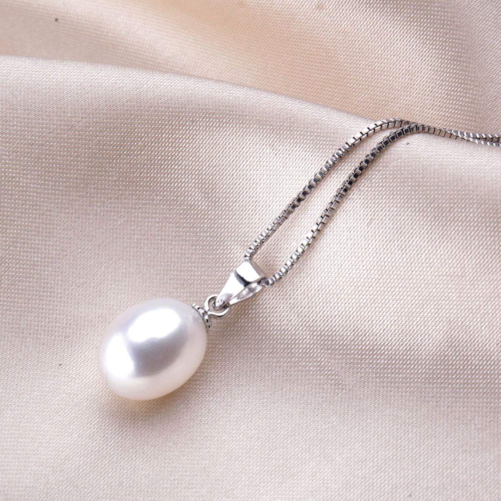 Kim Johanson Damen Perlen Schmuckset *Susi* aus 925 Sterling Silber mit echten weißen Süßwasser Perlen Halskette & Ohrringe inkl. Schmuckbeutel
