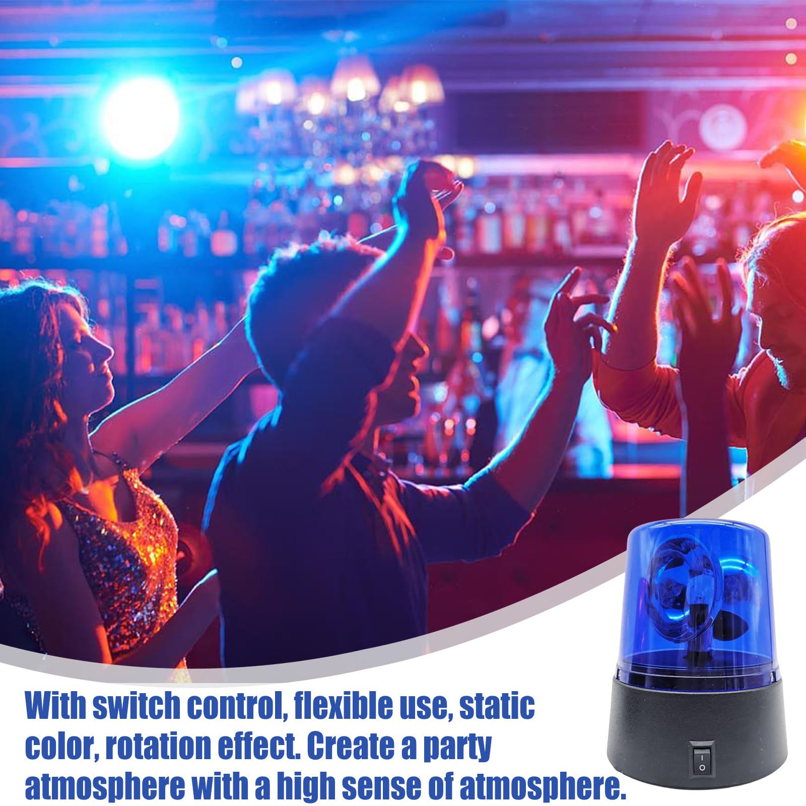 Luce blu a LED, 2 pezzi, luci LED per feste, luce blu, luce a LED con riflettore girevole, 360°, funzionamento a batteria, illuminazione per feste, discoteca, sala da ballo