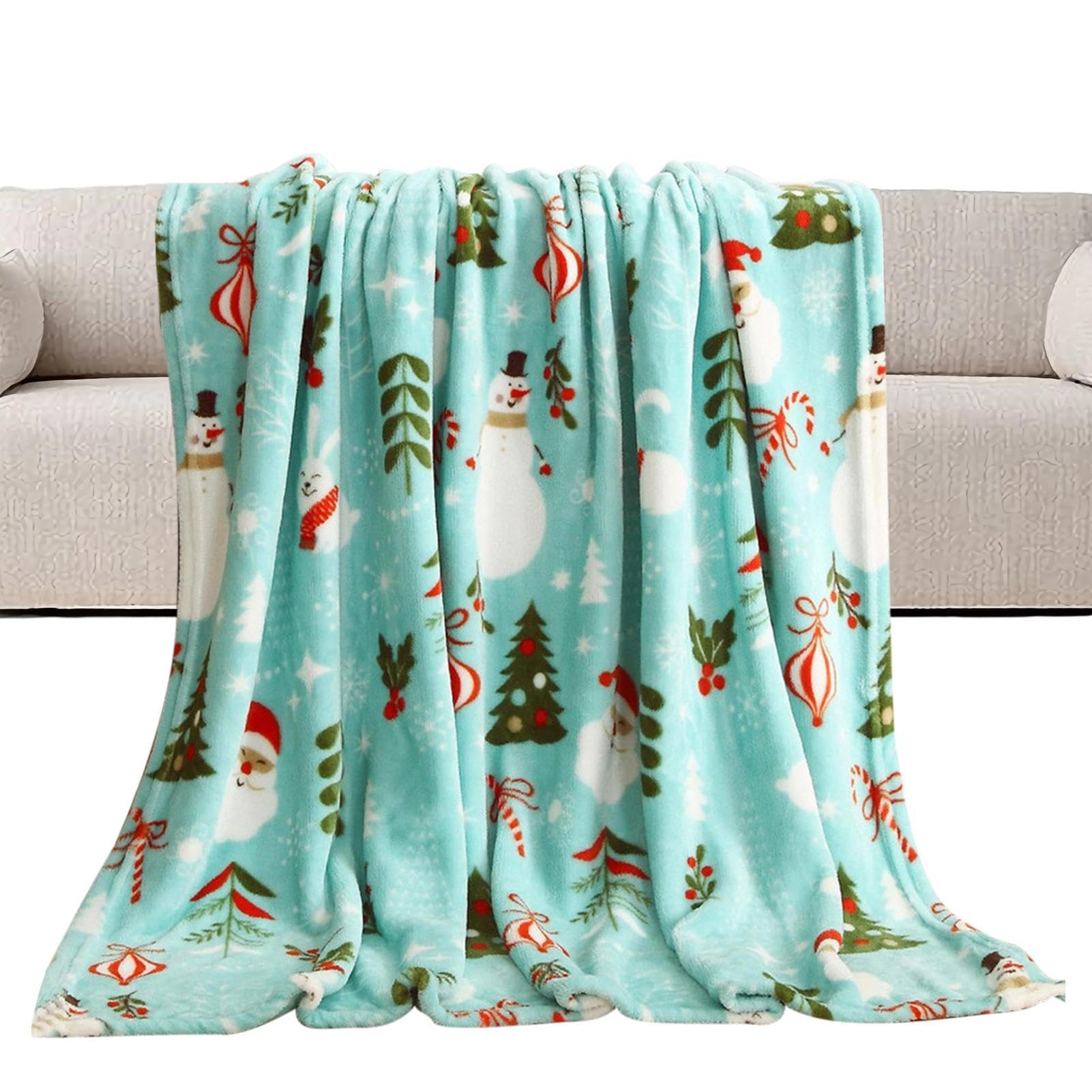 Couverture de Noël pour canapé en flanelle épaisse et isolante
