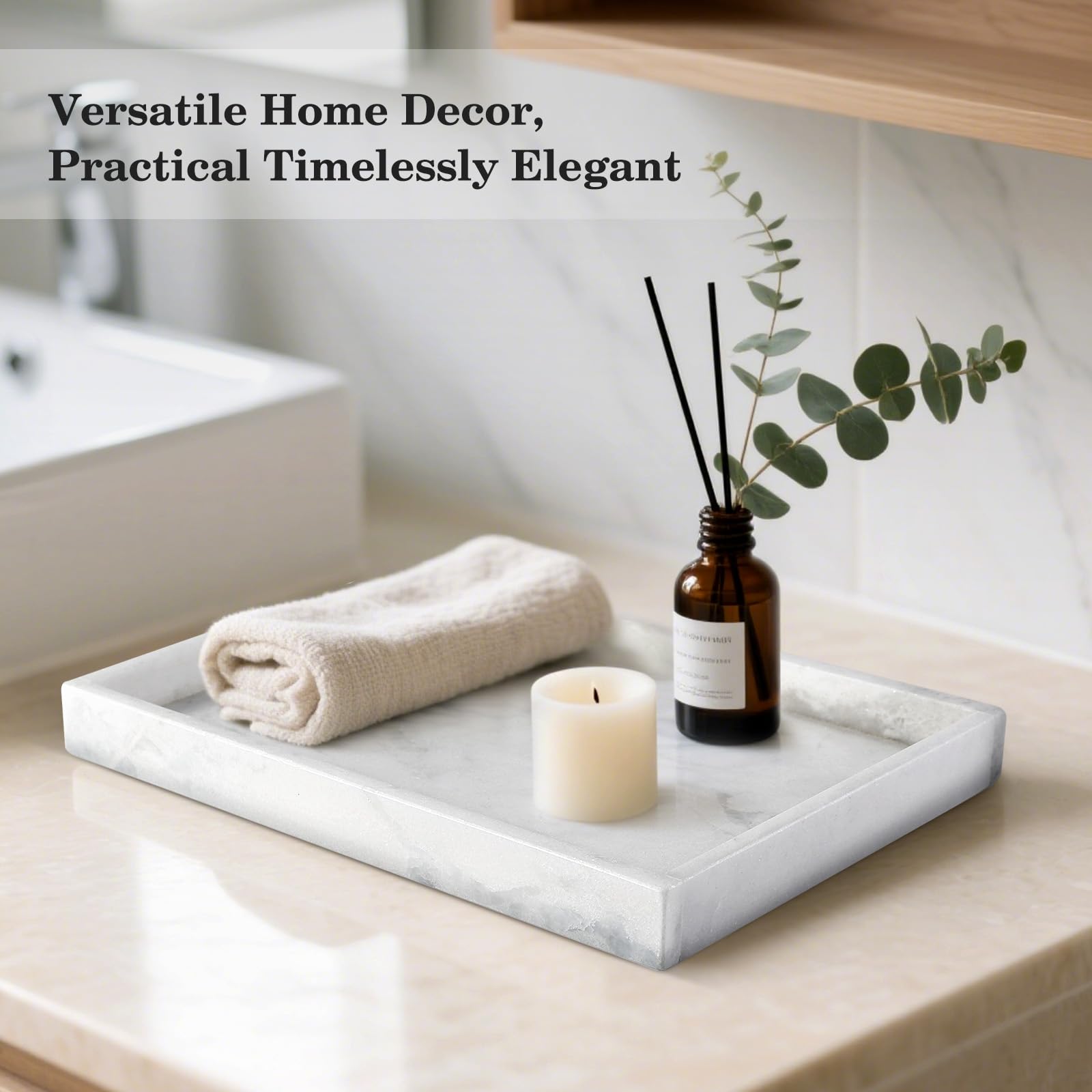 Erongoo Real Natural Marble Tray, 11.7