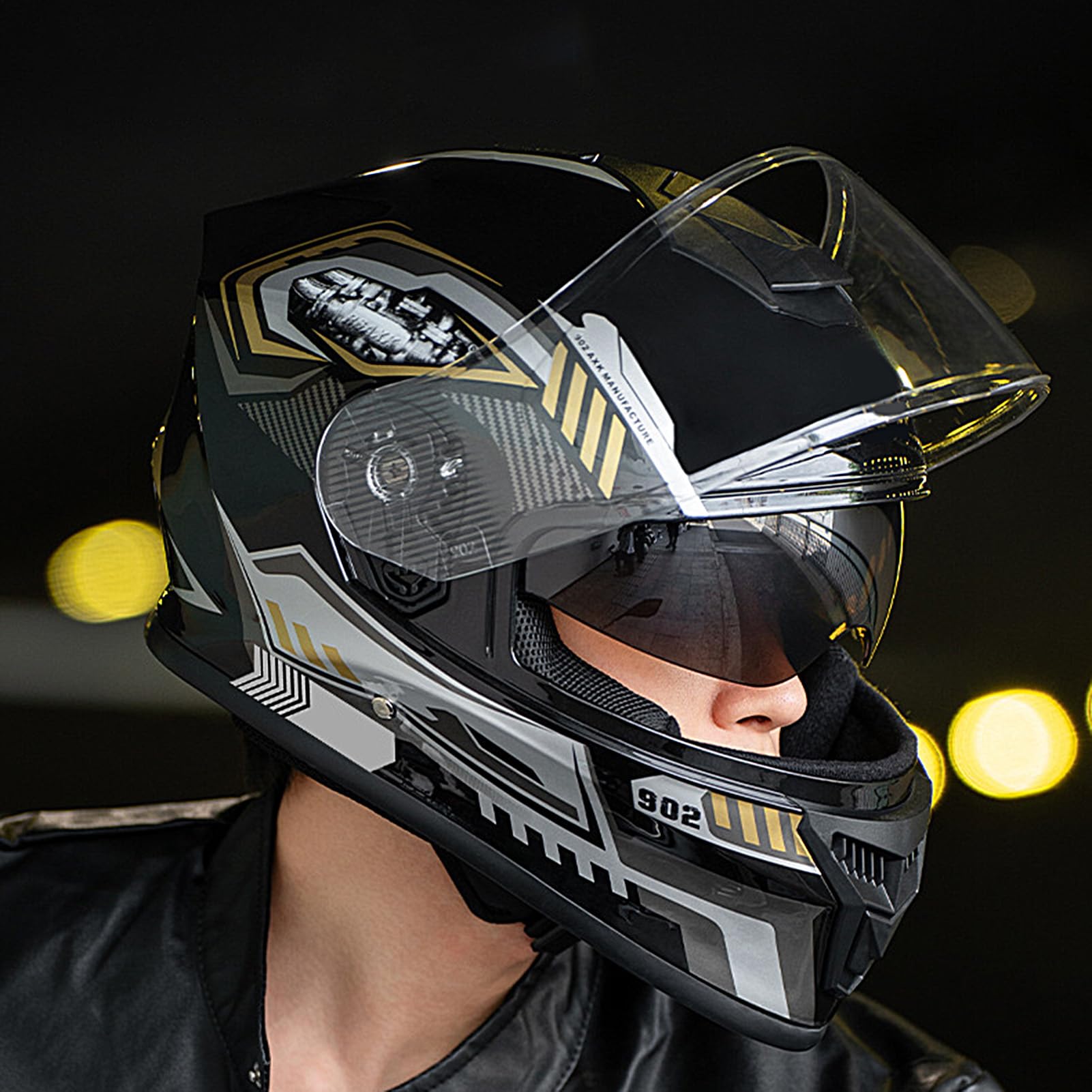 Casco de motocicleta de cara completa para motocross, scooter, cuatrimoto, carreras, equitación, invierno, nieve, esquí, bufanda extraíble, equipo de protección para adultos, casco de