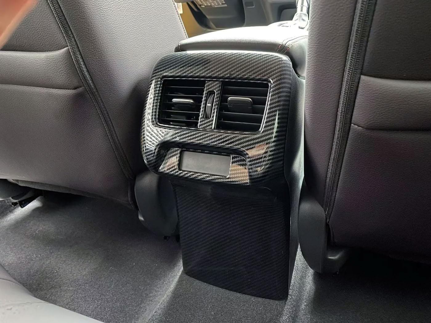 Rear Air Vent Panel Cover Trim Compatible with Honda New HRV HR-V 2026 2025 2024 2023 Rear Anti-Kick Panel Molding Interior Car Accessories ABS 1PC(Carbon Fiber Style)