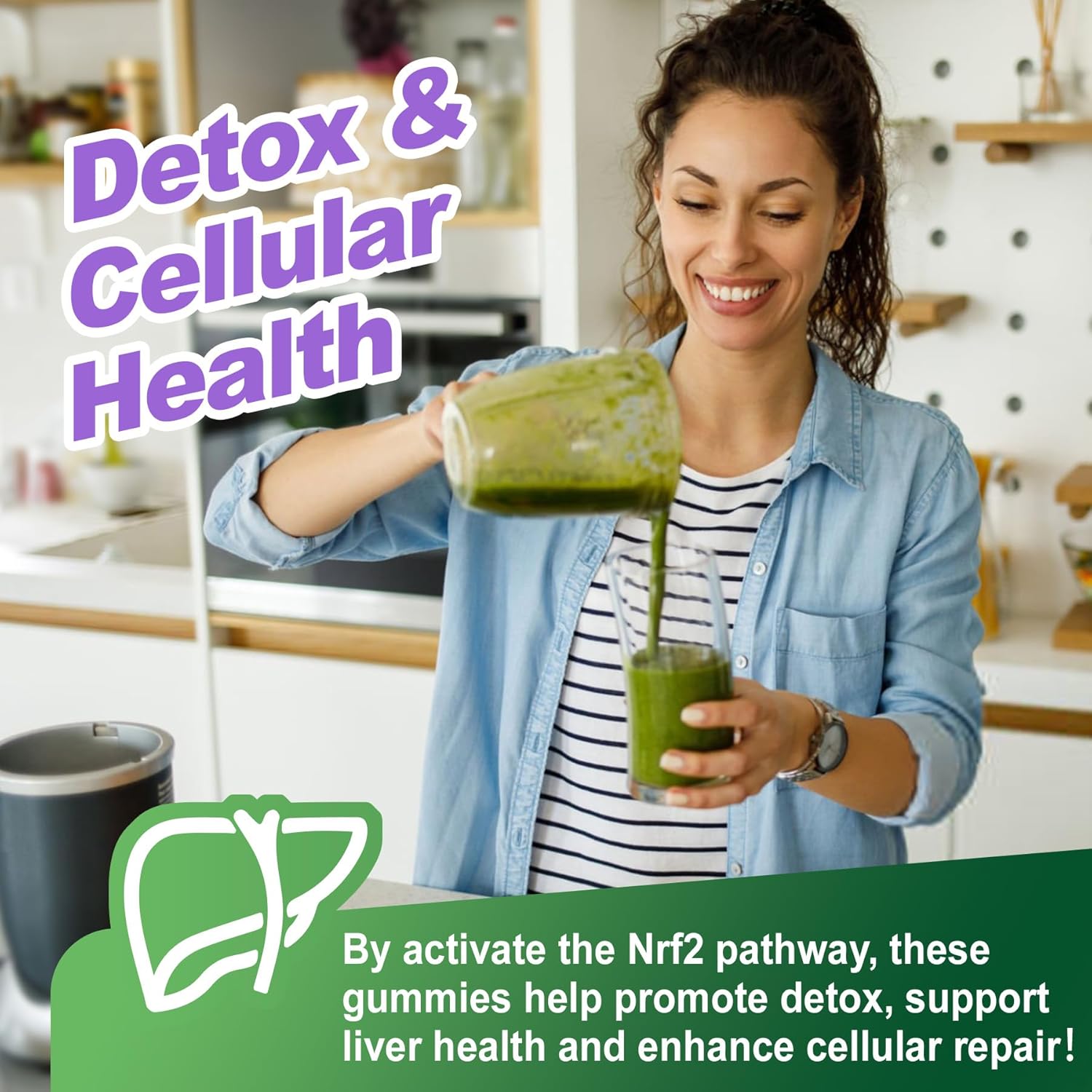 150mg Liposomal Sulforaphane Supplement from Broccoli Sprouts Extract - Sulforaphane with Myrosinase, Vitamin C, E | Broccoli Sprout Supplement for Antioxidant, Detox & Cellular Health | 60 Counts - Image 4