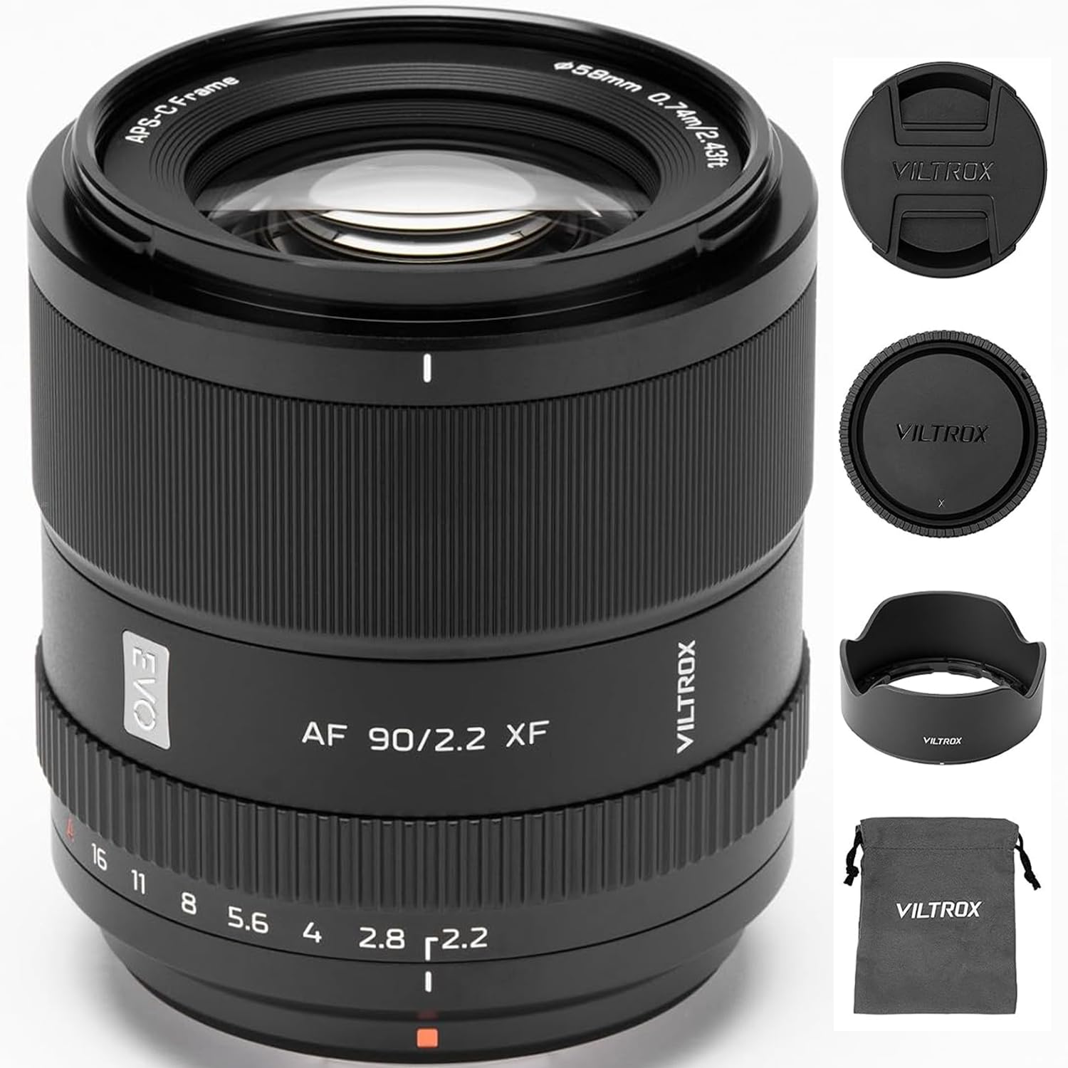 VILTROX 90mm F2.2 EVO Lens Fuji XF-Mount, AF 90mm F/2.2 APS-C Autofocus Prime Lens for Fu…