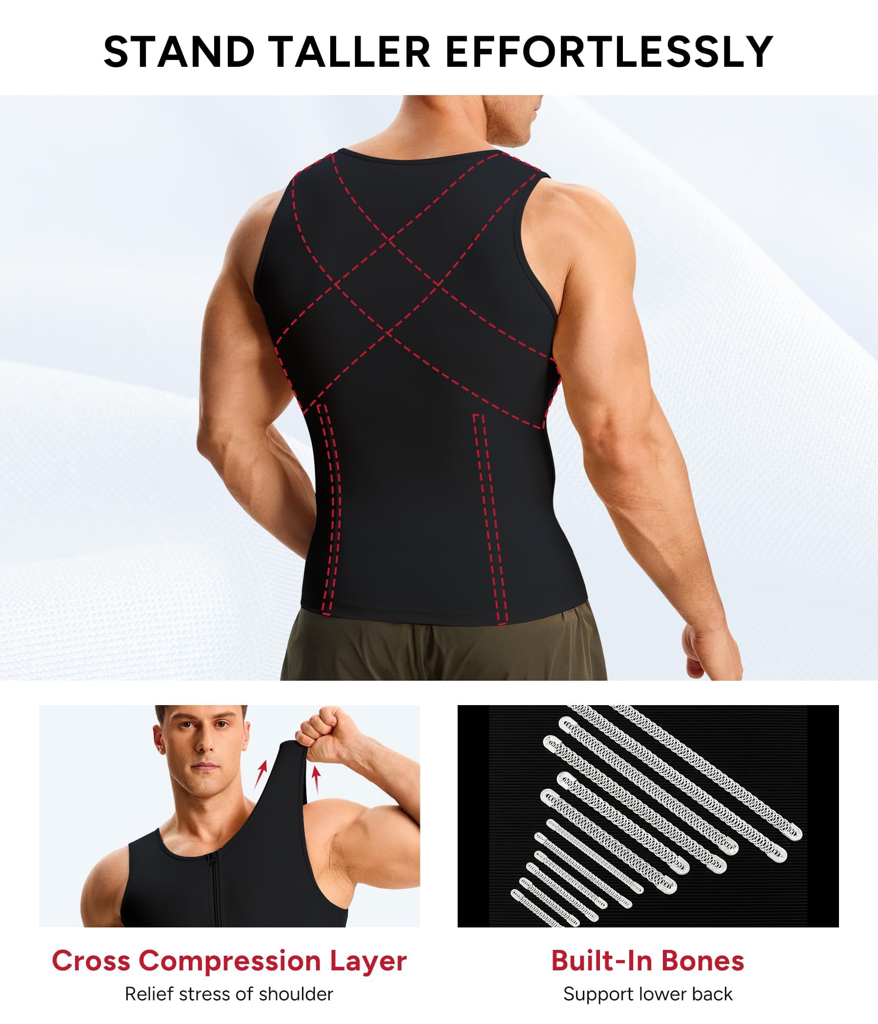 Junlan Maglietta Compressione Uomo Canotta Contenitiva Snellente Intimo Modellante Dimagrante Canotte Sportivo Fitness Canottiera Magliette
