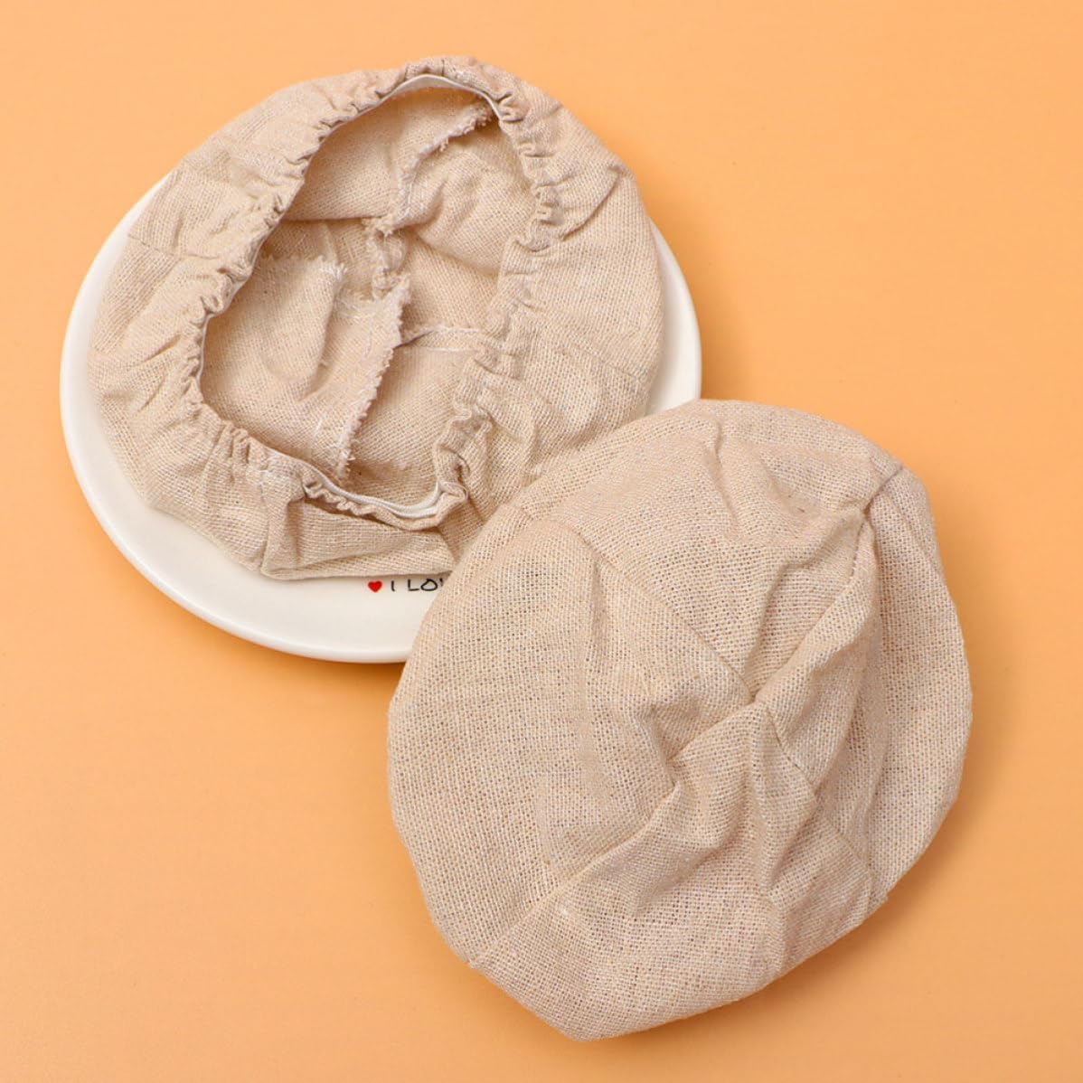 Generic 8pcs Reusable Khaki Bread Proofing Basket Cloth Cover and Oval Shapes, Eco-friendly Pastry Making Tool and Baking Supply for Home Kitchen Use image 4