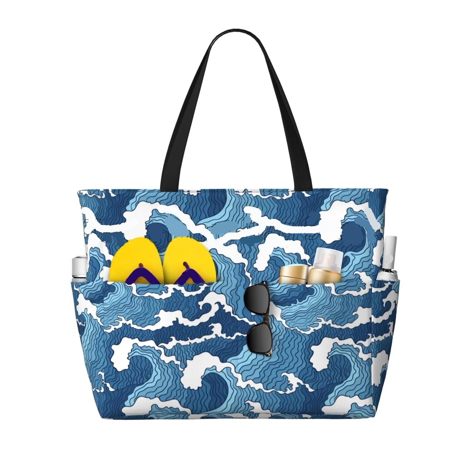 Bolsas de playa para mujer, a prueba de arena, bolsa grande para piscina, elegante bolsa de playa con cremallera para gimnasio, viajes