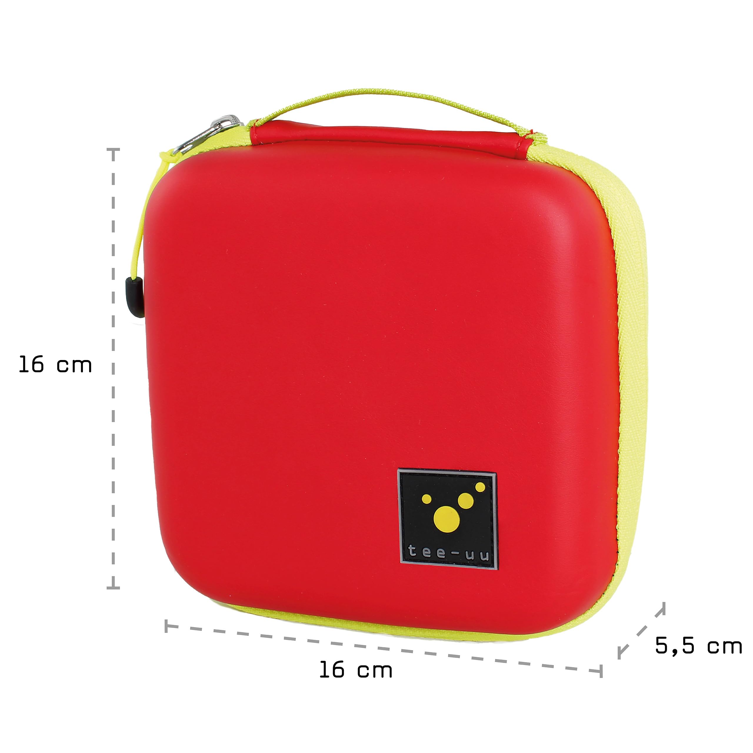 tee-uu AMPUSAFE XL | 16 x 5,5 x 16 cm | 42 elastyczne szlufki w dwóch rozmiarach, czerwony, ampullarium