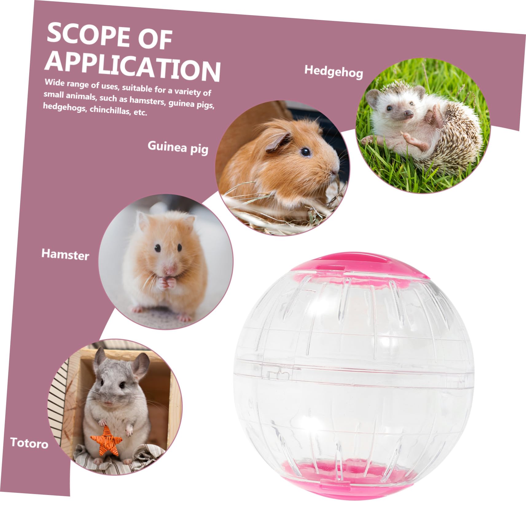 BESTonZON 4 Pièces Boule Exercice Transparente pour Petits Animaux Roues Silencieuses pour Hamster Gerbille Cochon Petite Balle Activité Compacte et Légère pour Cage