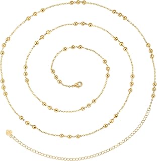 PEARLADA Minimalist Beach Bikini Body Chain 18K Gold Pearl Belly Chain Adjustable Shell Charms Trendy Jewelry Handmade for...