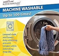 Vista 3 de KLEEN HANDLER HEAVY DUTY Commercial Mop Head Replacement, Wet Industrial Blue Cotton Looped End String Cleaning Mop Head Refill (Case of 24)