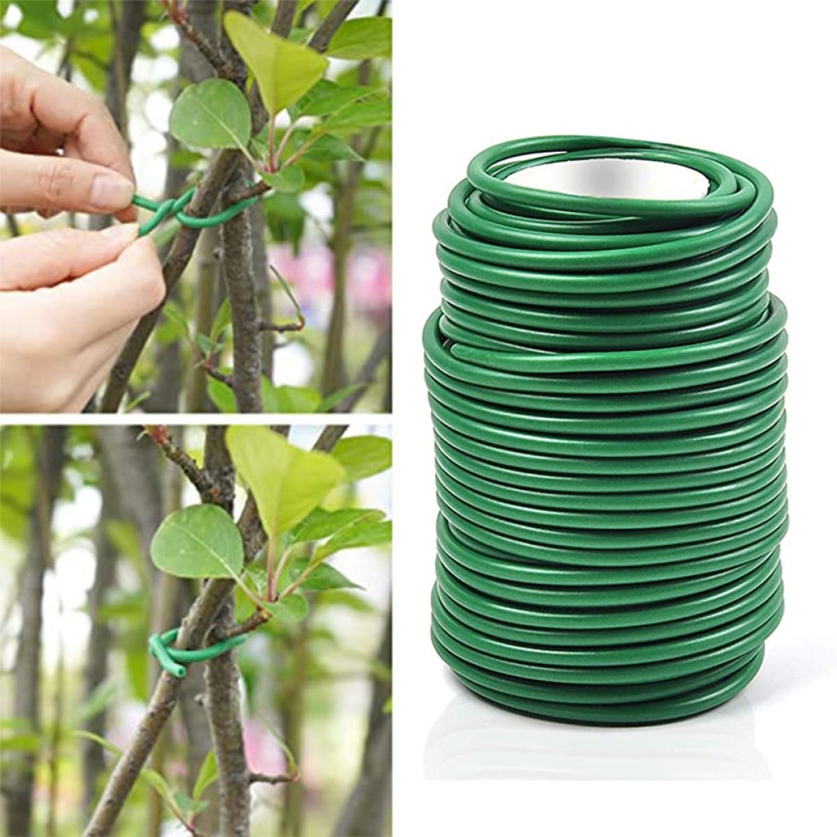 IMIKEYA Attaches pour Plantes Vertes en TPR et Fer, 2 Rouleaux Polyvalents pour Sécuriser Arbustes et Vignes Le Jardin