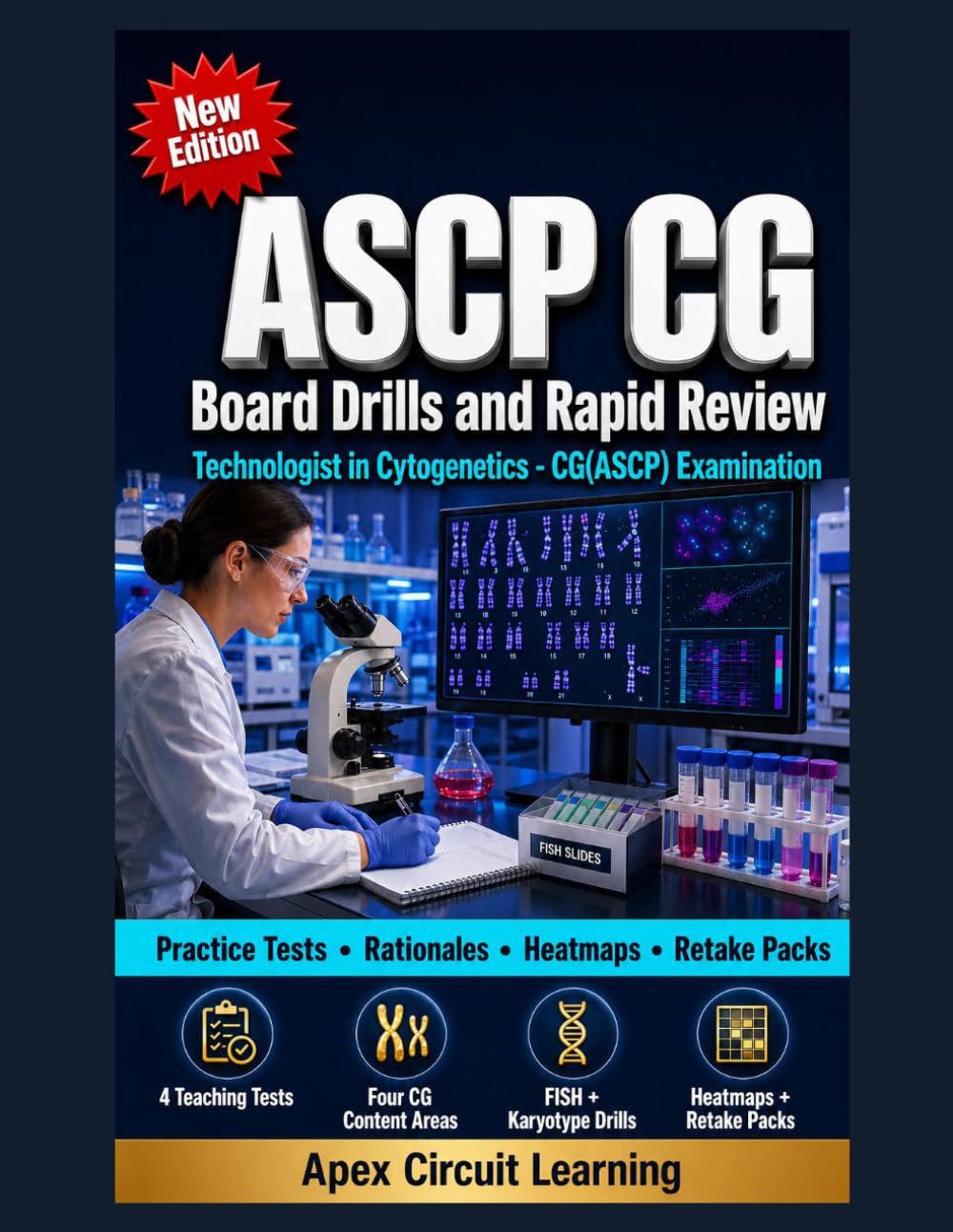 ASCP CG Board Drills and Rapid Review: Fix weak cytogenetics skills for the Technologist in Cytogenetics - CG(ASCP) exam