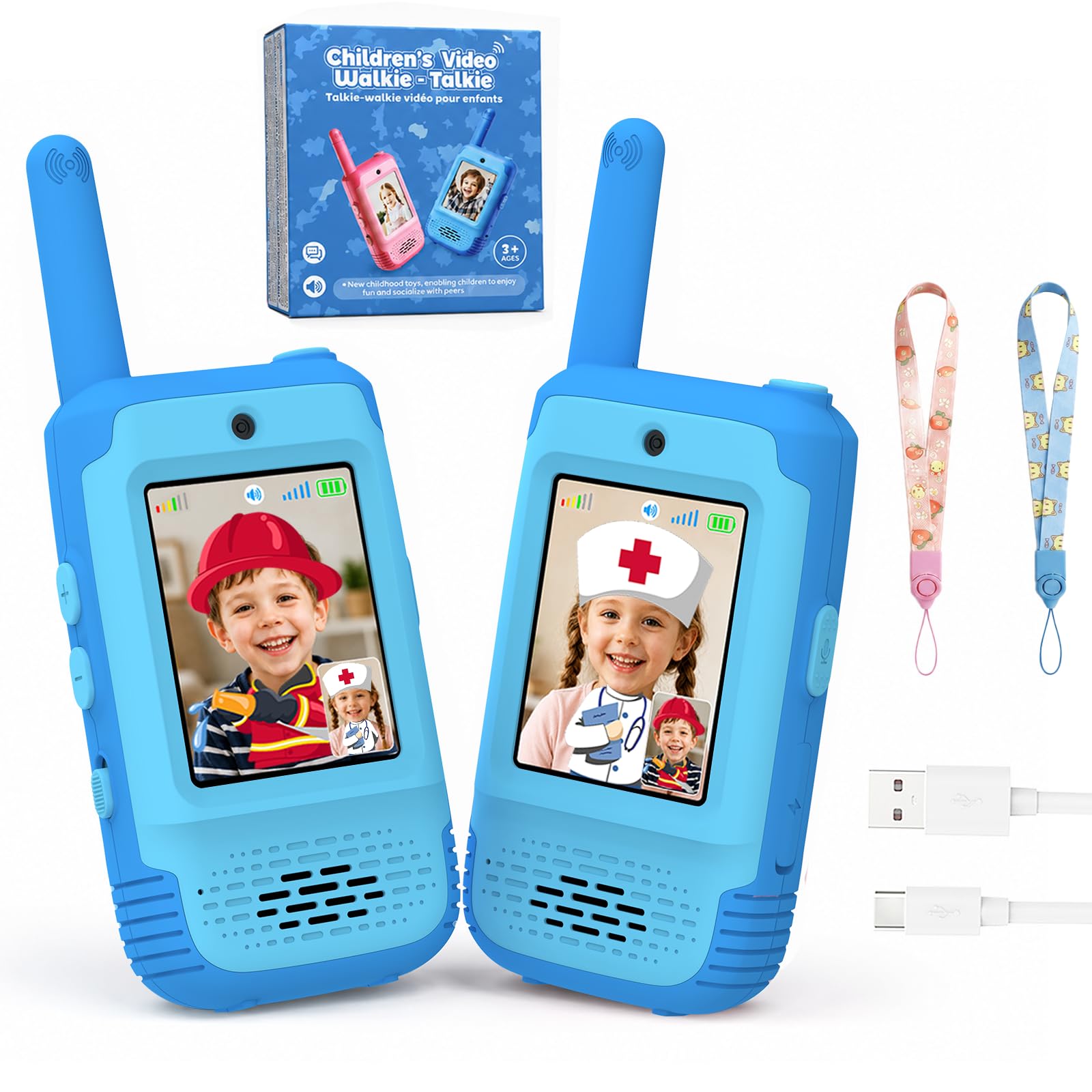 KOKODI Rechargeable Long Range Video Walkie Talkies for Kids 3-9 Years Old