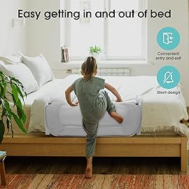 NUTIKAS Baby Bed Rail Guard for Toddlers - 35.1 Toddler Bed Side Rails for Crib, Twin, Full, Queen Bunk Size Bed Swing Down Bedrail Extral Tall Child Safety Side Railing Guards for Kids
