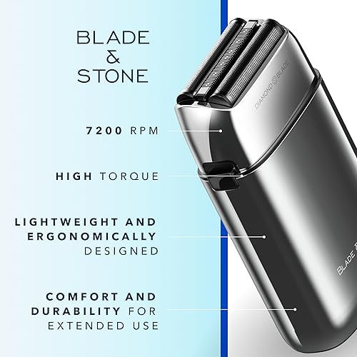 Miniatura 6 de Blade & Stone PS501 - Afeitadora de lámina para hombre, afeitadora inalámbrica de doble hoja con cuchillas Graphene-X y motor digital de 8000 rpm,