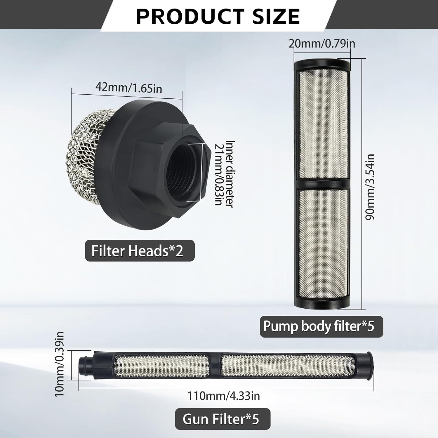 Airless Paint Sprayer Filter Screen Set Spray Gun Filter Pump Manifold Strainer Suction Pipe Filter 3 Kinds Replacement Filters Airless Sprayer Accessories thumbnail