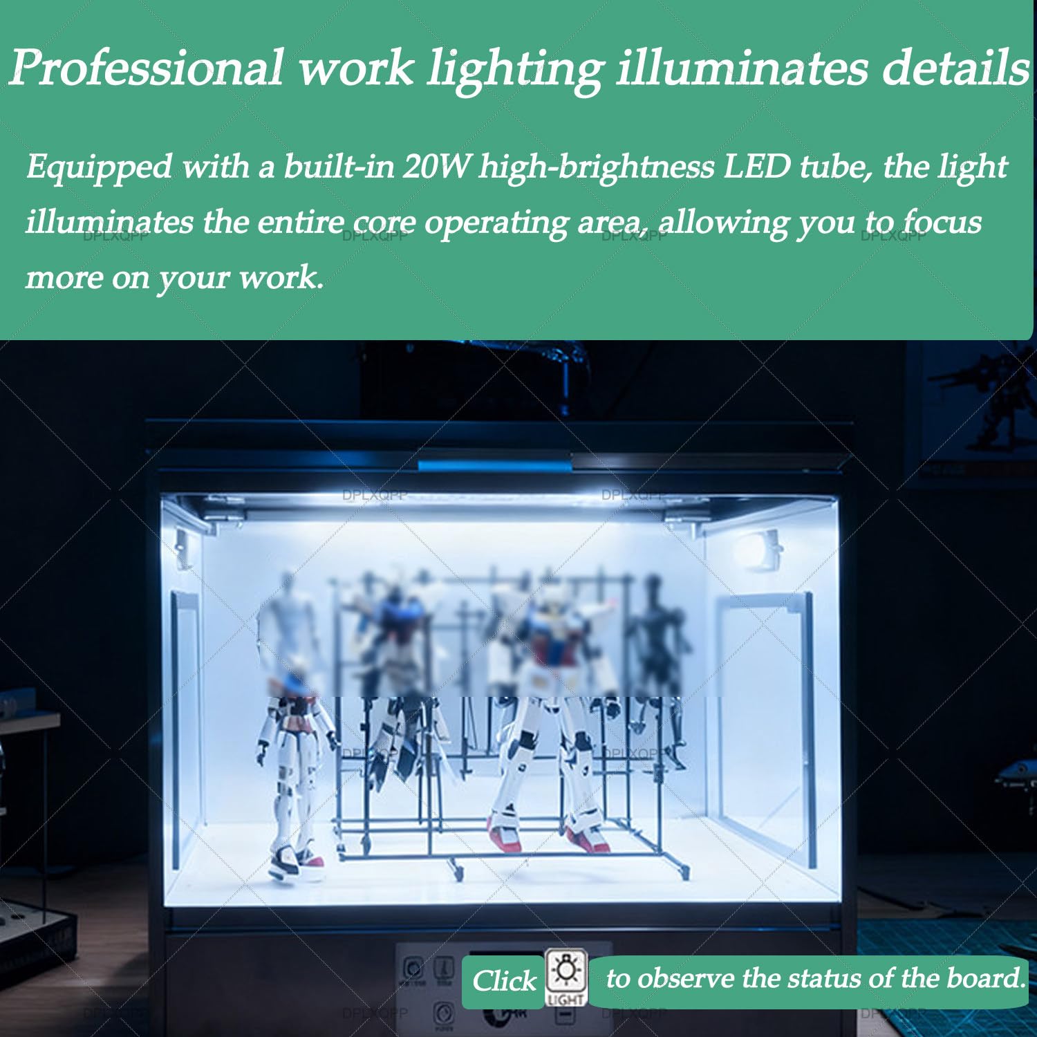 Cabine De Peinture avec Séchoir Intégré, Machine De Peinture Et Séchage pour Modélisme,Matériau Acier Inoxydable Facile à Nettoyer,Plage De Température 25-50°c,éclairage Haute Luminosité 20w