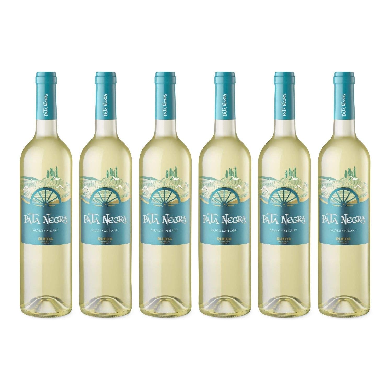 Pata Negra Sauvignon Blanc Vino Blanco D.O Rueda - Caja de 6 Botellas x 750 ml