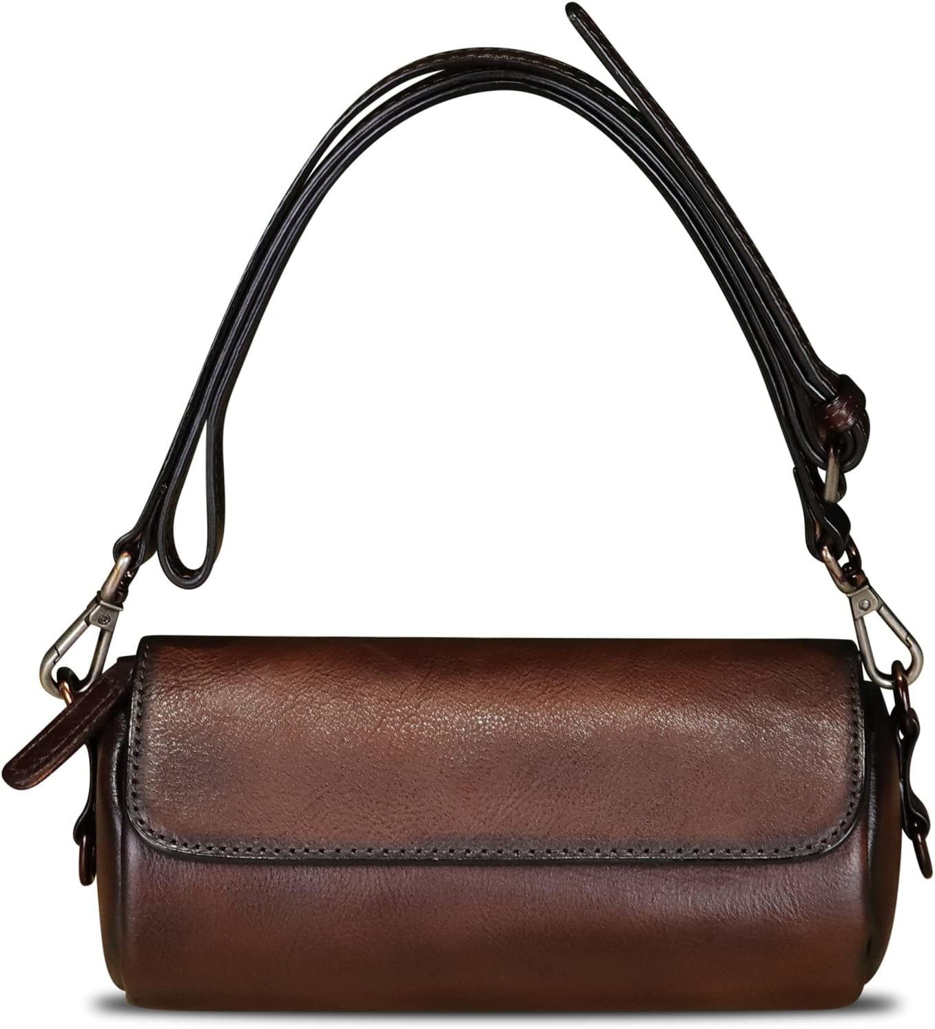 Genuine Leather Satchel for Women Vintage Shoulder Purse Handmade Handbag Retro Small Crossbody Bag - Image 2