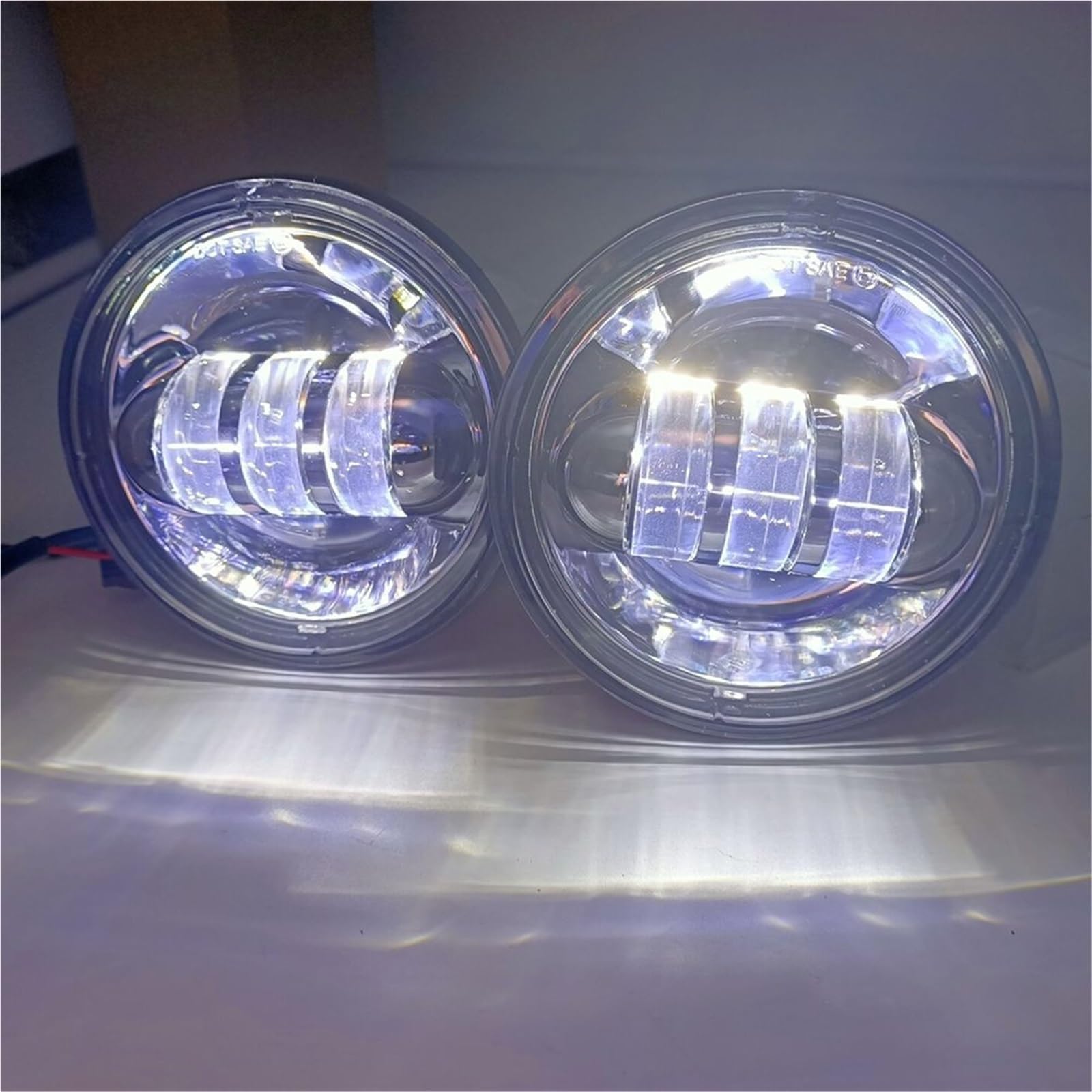 Faro Moto Per FLHTCU Per FLSTC Per FLHRC LED Fendinebbia | 2 pezzi 4,5 pollici LED che passano luce LED fendinebbia moto luce ausiliaria proiettore per moto lampada guida
