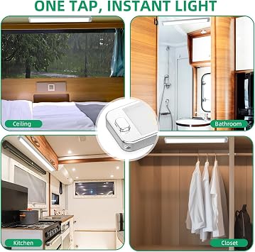 12V Interior LED Light, 42CM 228 LED Universal Strip Light with ON/Off Switch, 10W 6000K White Lamp RV Ceiling Lights for Van Campervan Motorhome Caravan Truck Boat Kitchen Bathroom Cabinet (2 Pack) [Energy Class A+++]