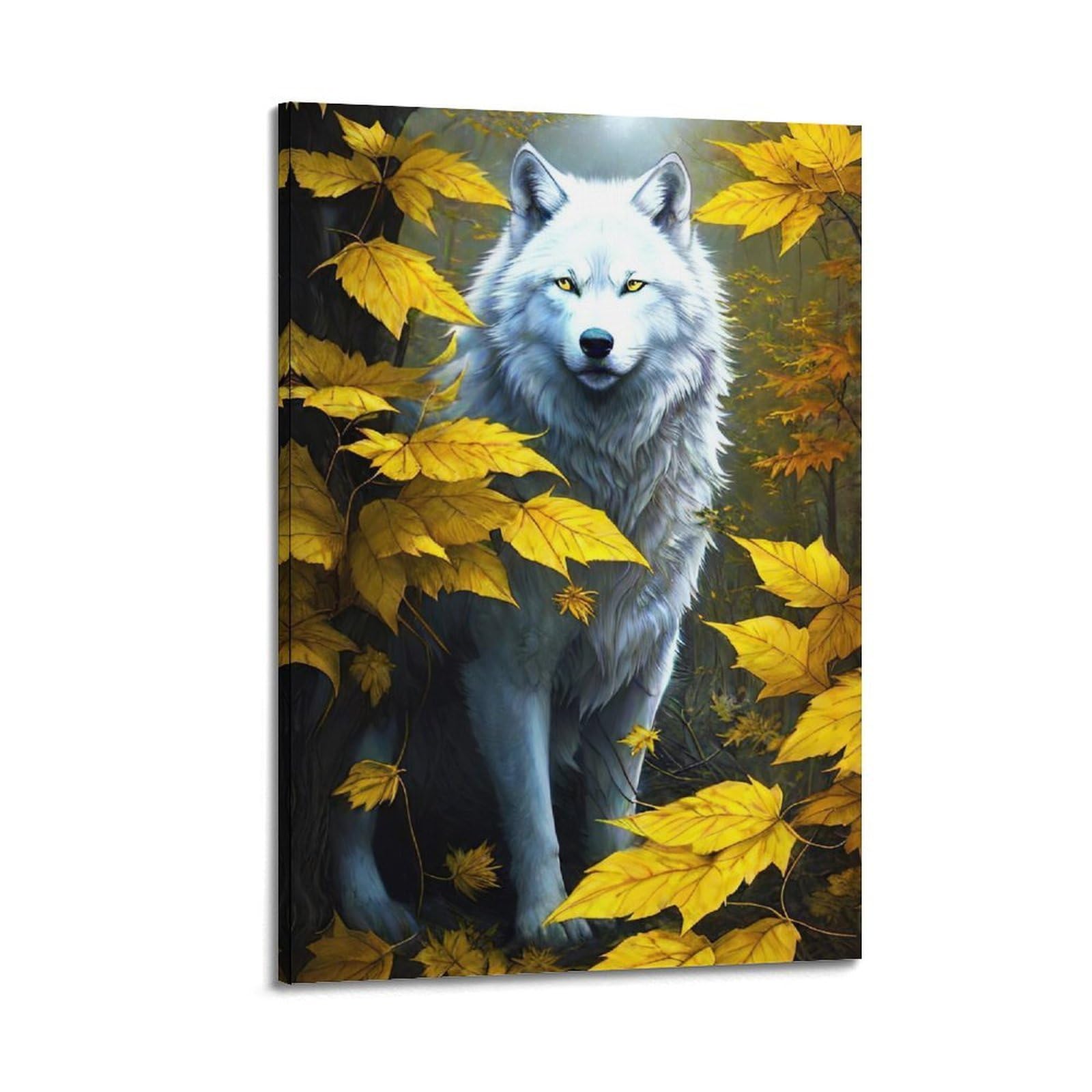 WZKTCL Animal Poster Arctic Wolves in The Forest Poster Decorative Painting Canvas Wall Posters And Art Picture Print Modern Family Bedroom Decor Posters 24x36inch(60x90cm)