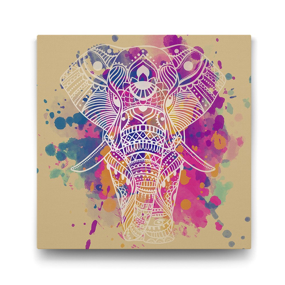 Vektörel Çizim Fil Tablosu - 100x100cm
