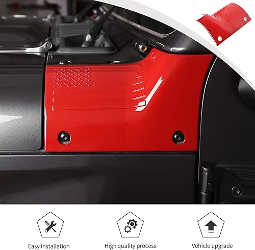 Miniatura 13 de JWWY Cubierta de capó para Jeep Wrangler y cubierta de capó para la esquina del motor lateral del motor, ajuste para 2018-2024+Jeep Wrangler JL JLU