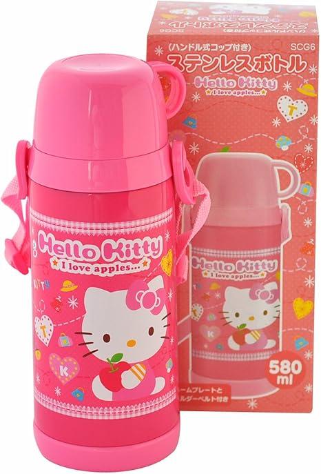 Amazon ハローキティ ドット チェック ステンレスボトル ハンドル式コップ付き 580ml Scg6 水筒 マグボトル オンライン通販