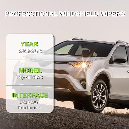 Miniatura 2 de PARRATI - Limpiaparabrisas de repuesto prémium y de alto rendimiento con escobillas para parte trasera, para RAV4 2006-2012, fácil de instalar, 24 +