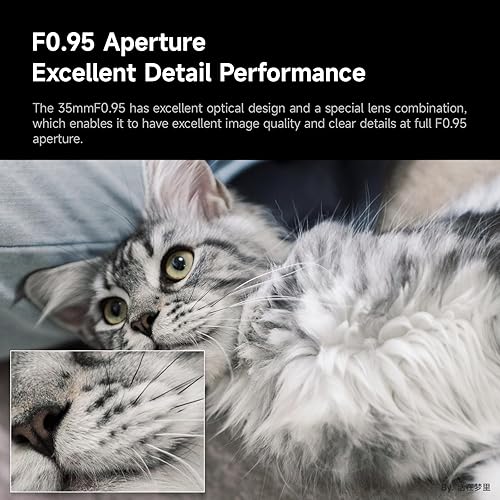 Miniatura 2 de Lente de cámara sin espejo de enfoque manual de gran apertura F0.95 APS-C de 1.378 in, apto para Canon RF-Mount EOS-RP, EOS-R, EOS-R5, EOS R7,