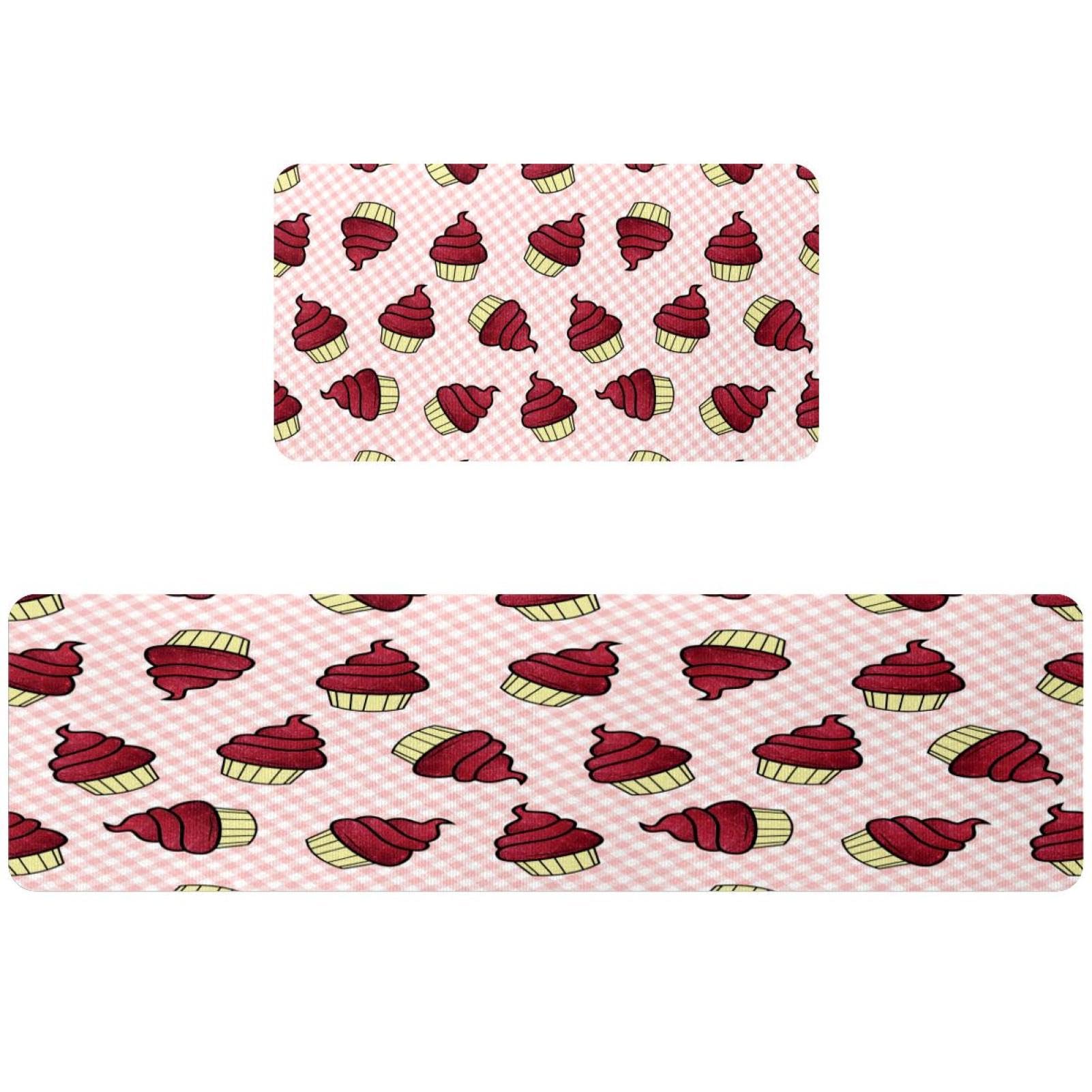 Tapete absorbente para cocina antideslizante y lavable juego de alfombras con diseños de pasteles