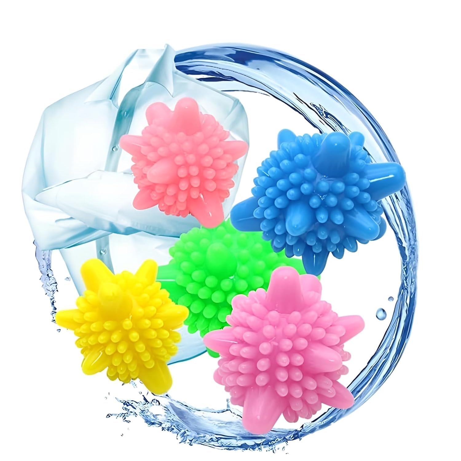 UCRAVO 6pcs Silicone Washing Machine Laundry Balls – Reusable Dryer Balls for Clothes Washing, Fabric Softener Alternative, Lint Remover, Pet Hair Remover, Laundry Cleaning Accessories-image-48