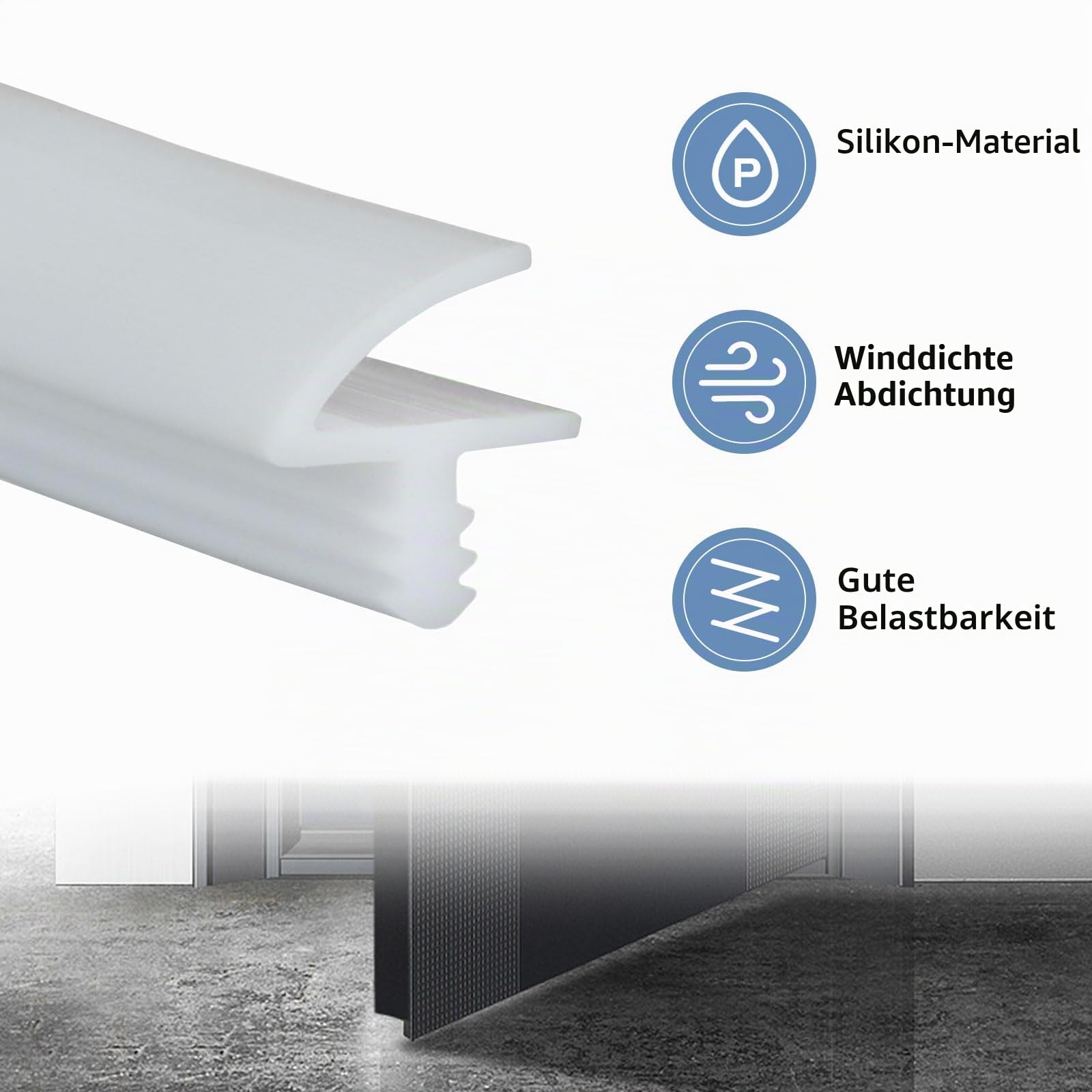 Zimmertürdichtung Türdichtung 10m/25m, Gummidichtung Türrahmen Dichtung, 3mm Nutbreite 12mm Falz, Zargendichtung für Türen Fenste (Weiß, 25M)