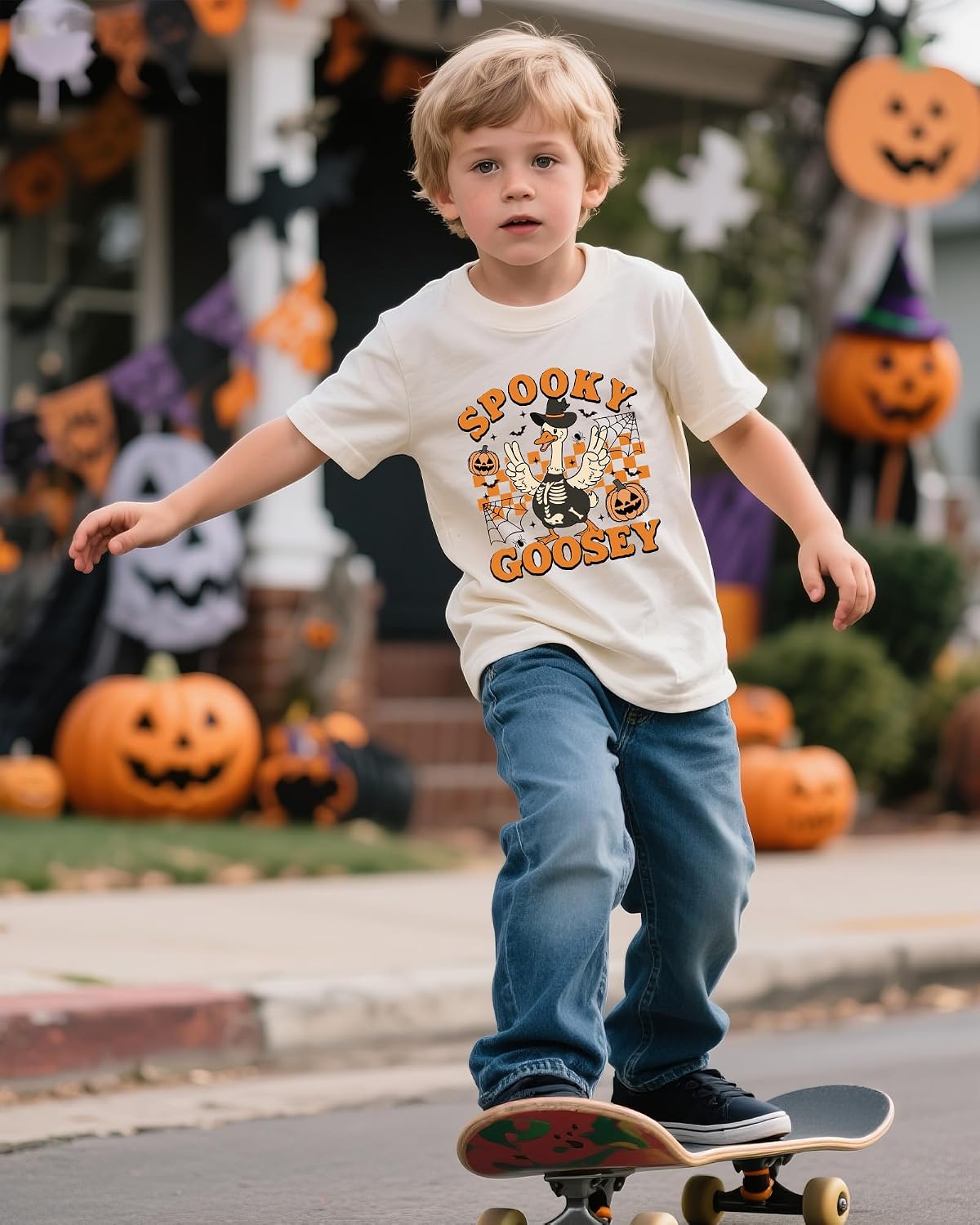 Halloween Shirts for Boy Girl Pumpkin Ghost Graphic Tshirts Cotton Short Sleeve Tee 2-12 Years