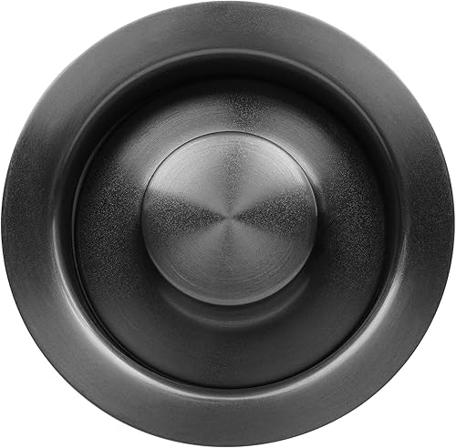 CELAENO - Brida y tapón de eliminación de basura color negro  Brida de fregadero de cocina de acero inoxidable negro  gris duradero con nano